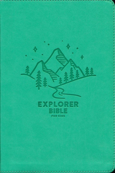 CSB Explorer Bible for Kids, Soft Leather-Look, Light Teal Mountains