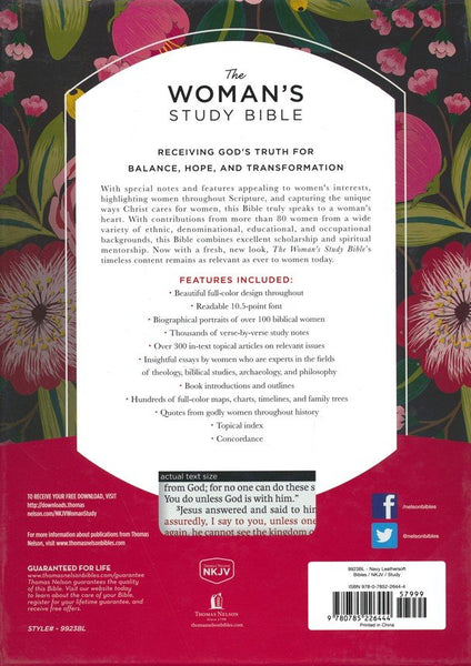 NKJV Woman's Study Bible, Leathersoft, Navy Blue