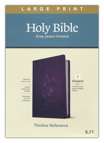 KJV Large-Print Thinline Reference Bible, Filament Enabled Edition, Leatherlike, Floral/Purple
