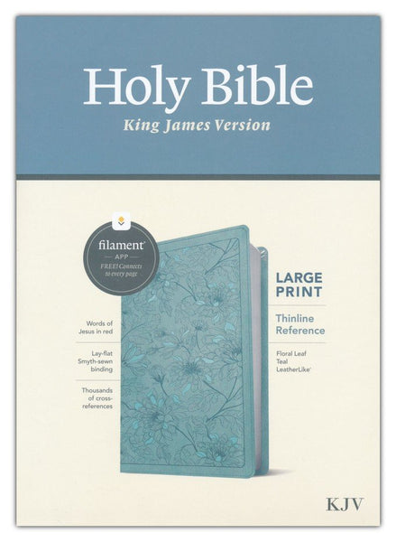 KJV Large-Print Thinline Reference Bible, Filament Enabled Edition, Leatherlike, Teal