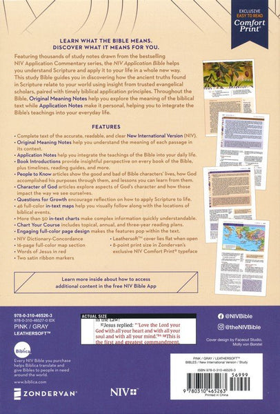 NIV Application Bible, Personal Size, Comfort Print, Pink