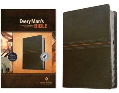 Every Man's Bible NLT, LeatherLike, East-West Grey