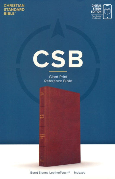 CSB Giant Print Reference Bible, Digital Study Edition, Leathertouch, Burnt Sienna