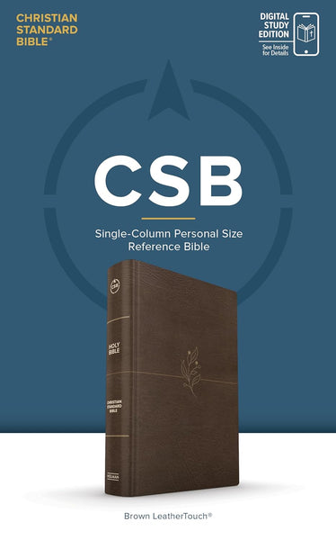 CSB Single-Column Personal Size Bible, Digital Study Edition, Brown