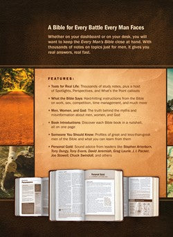 Every Man’s Bible NLT, Large Print, Deluxe Explorer Edition - Rustic Brown
