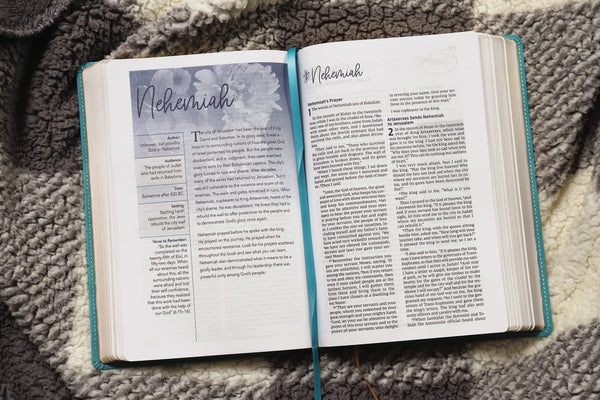 NIV Women's Devotional Bible Large Print, Teal, Leathersoft