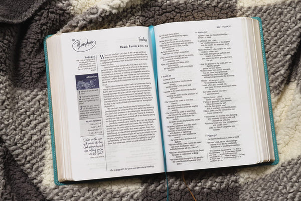 NIV Women's Devotional Bible Large Print, Teal, Leathersoft