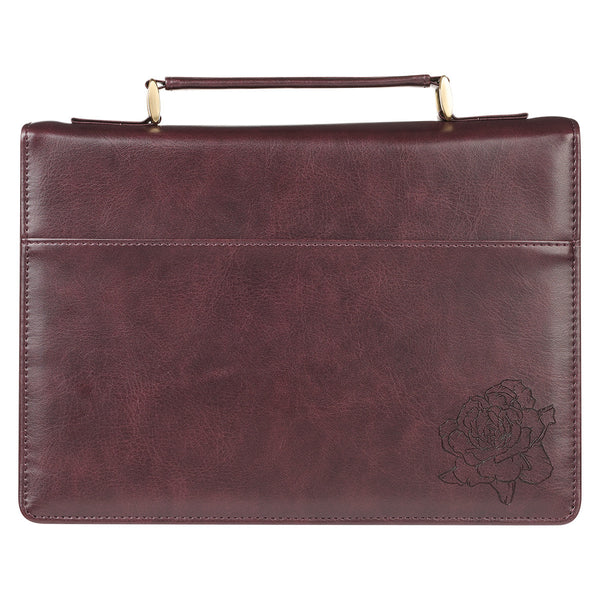 My Strength and My Song Pink Rose Faux Leather Fashion Bible Cover – Psalm 118:14 - Large