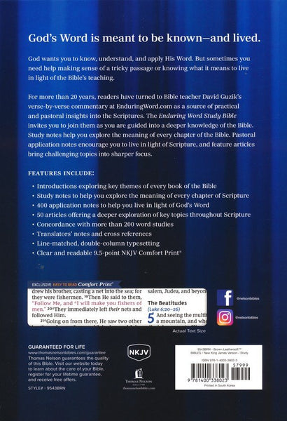 NKJV Enduring Word Study Bible, Brown