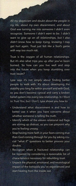 I Want to Trust You, but I Don't: Moving Forward When You're Skeptical of Others, Afraid of What God Will Allow, and Doubtful of Your Own Discernment