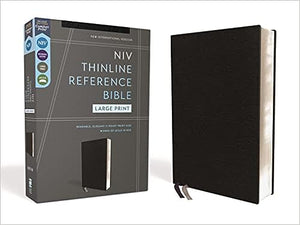 NIV Large-Print Thinline Reference Bible, European Bonded Leather, Black