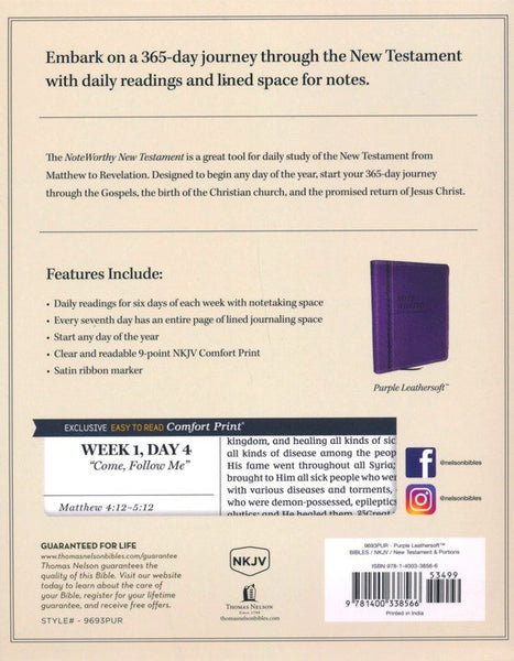 NKJV NoteWorthy New Testament, Comfort Print, Purple