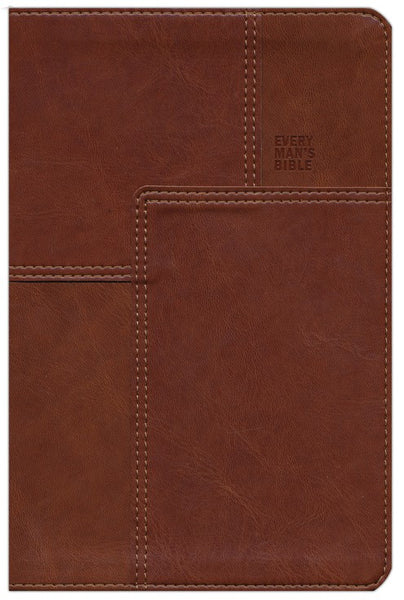 NLT Every Man's Bible Deluxe Messenger Edition, Leatherlike, Brown