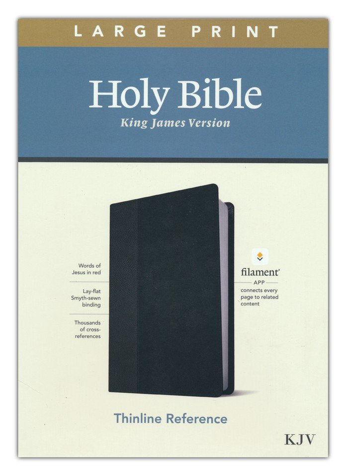 KJV Large-Print Thinline Reference Bible, Filament Enabled Edition, Leatherlike, Black/Onyx