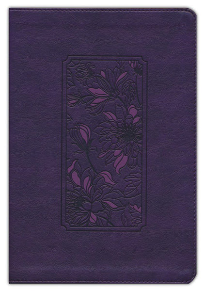 KJV Large-Print Thinline Reference Bible, Filament Enabled Edition, Leatherlike, Floral/Purple