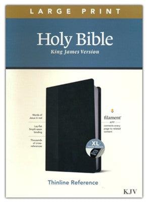 KJV Large-Print Thinline Reference Bible, Filament Enabled Edition, Leatherlike, Black/Onyx