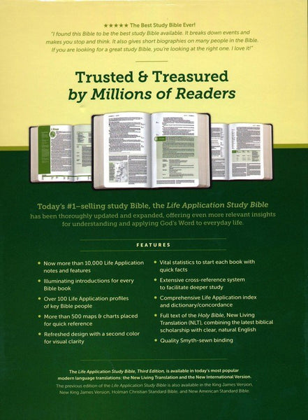 NLT Life Application Study Bible, Third Edition, Teal Blue