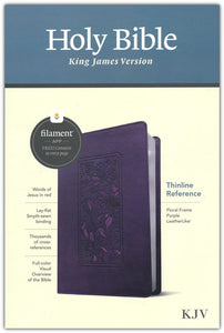 KJV Thinline Reference Bible, Filament Enabled Edition, Leatherlike, Floral Frame Purple