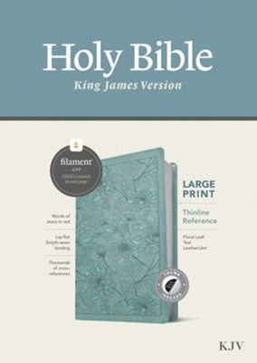 KJV Large-Print Thinline Reference Bible, Filament Enabled Edition, Leatherlike, Teal