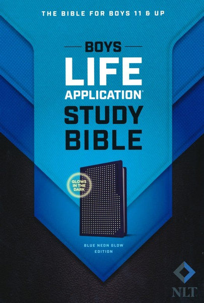 NLT Boys Life Application Study Bible, Blue Neon Glow
