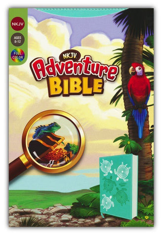 NKJV, Adventure Bible, Soft leather-look, Teal, Full Color