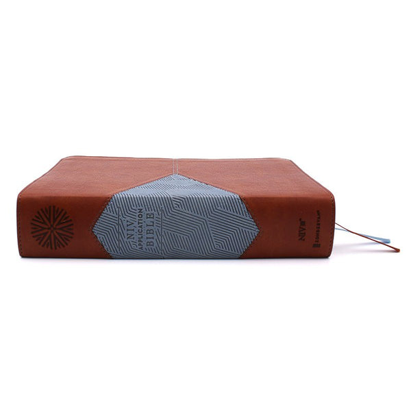 NIV Application Bible, Personal Size, Comfort Print, Brown/Blue