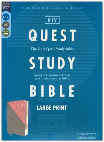 NIV Quest Study Bible, Large Print, Pink/Gray