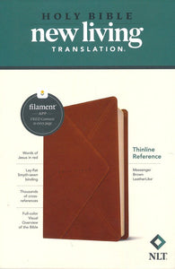 NLT Thinline Reference Bible, Filament Enabled Edition, Leatherlike, Messenger Brown