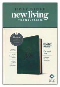 NLT Personal Size Giant Print Bible, Filament Enabled Edition, LeatherLike, Evergreen Mountain