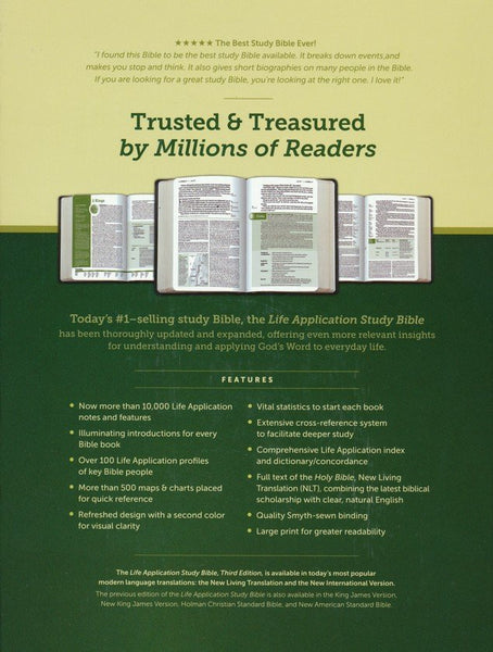 NLT Life Application Large-Print Study Bible, Third Edition, LeatherLike, Meadow Teal