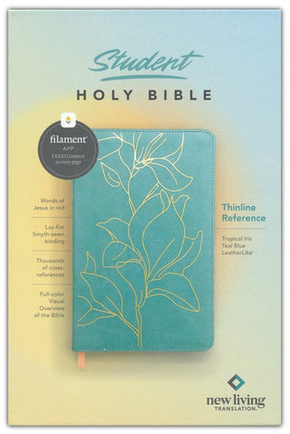 NLT Student's Thinline Reference Bible, Filament-Enabled, Tropical Iris Teal Blue