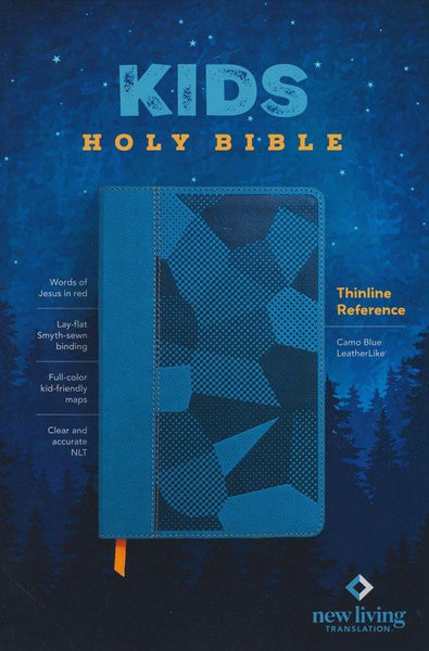 NLT Kid's Thinline Reference Bible, Camo Blue