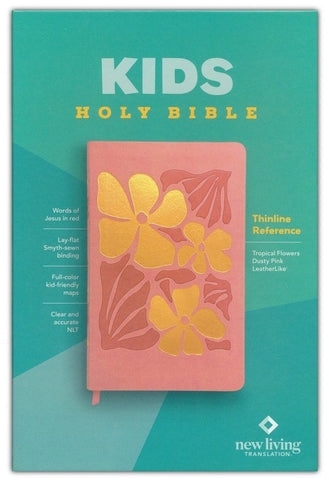 NLT Kid's Thinline Reference Bible, Tropical Flowers Dusty Pink