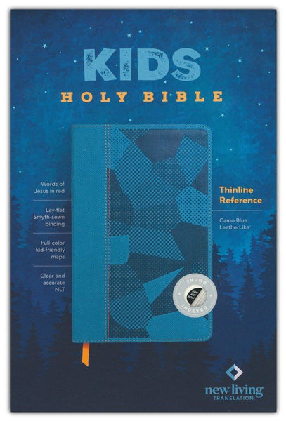 NLT Kid's Thinline Reference Bible, Camo Blue