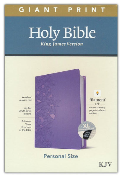 KJV Giant-Print Personal-Size Bible, Filament Enabled Edition, Leatherlike, Peony/Lavender
