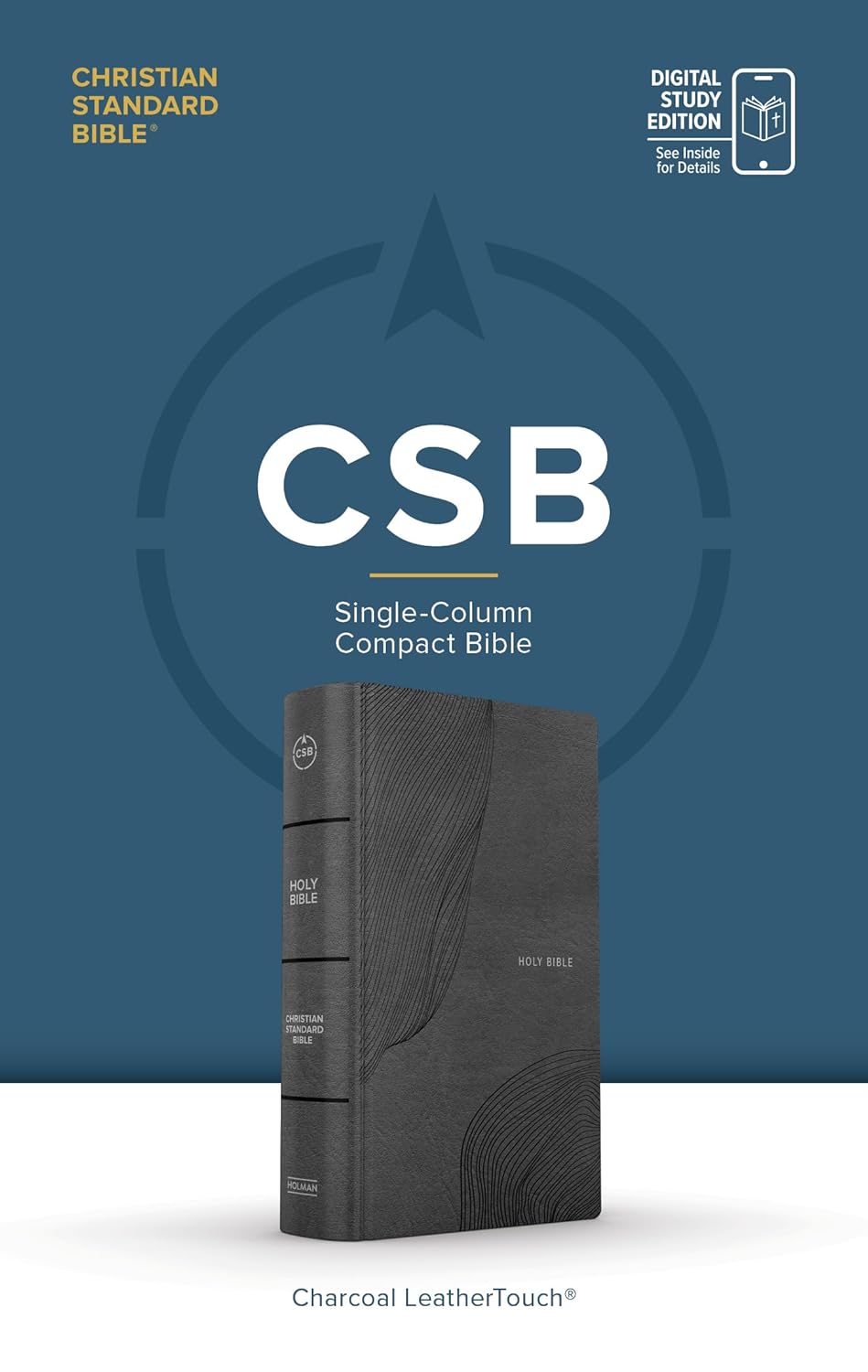 CSB Single-Column Compact Bible, Digital Study Edition, Charcoal