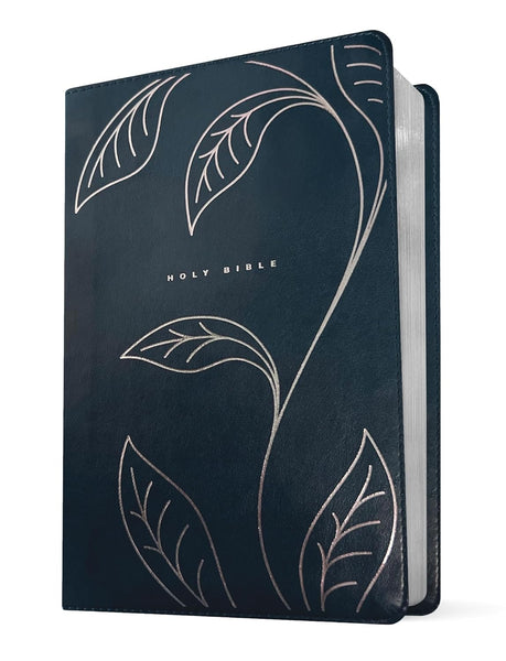 NLT Personal Size Giant Print Bible, Filament Enabled, Navy Vines
