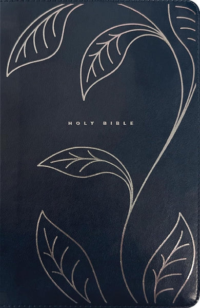 NLT Personal Size Giant Print Bible, Filament Enabled, Navy Vines
