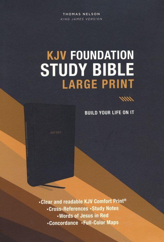 KJV Large-Print Foundation Study Bible, Soft Leather-Look, Black