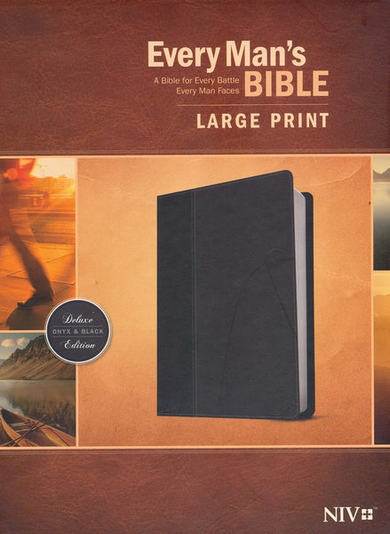 NIV Every Man's Large-Print Bible, Deluxe Edition, black/onyx