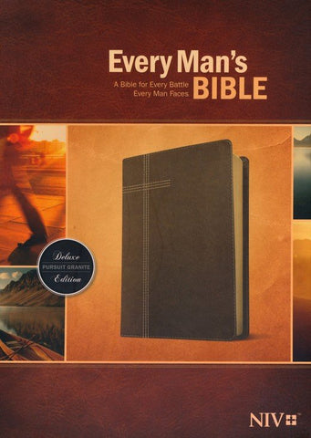 Every Man's Bible NIV , LeatherLike, Pursuit Granite