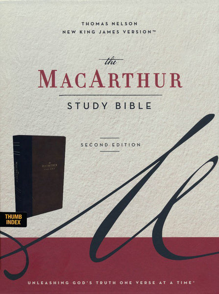 NKJV MacArthur Study Bible, Second Edition, Leathersoft - Brown
