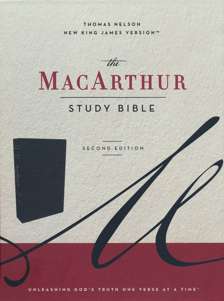 NKJV MacArthur Study Bible, Second Edition, Leathersoft - Black
