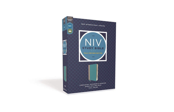 NIV Study Bible, Fully Revised Edition, Comfort Print, Teal/Gray, Leathersoft