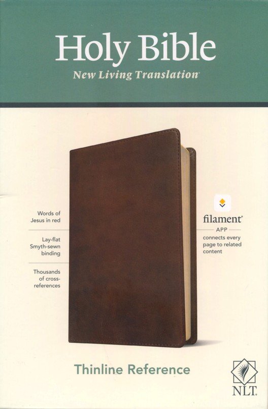 NLT Thinline Reference Bible, Filament Enabled Edition, Leatherlike, Rustic Brown