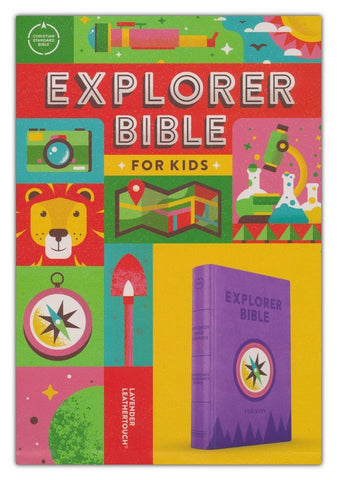 CSB Explorer Bible for Kids, Compass--Soft Leather-Look, Lavender
