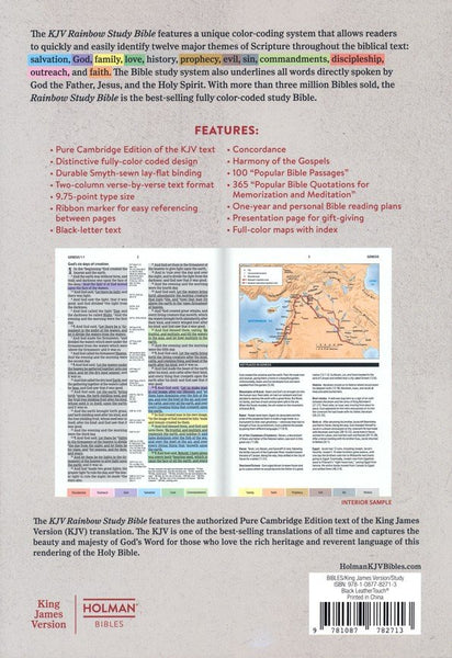 KJV Rainbow Study Bible, Black LeatherTouch