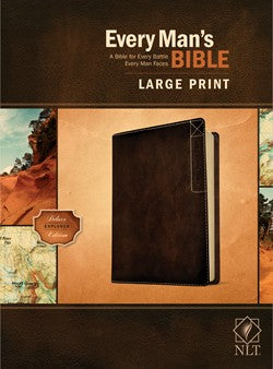 Every Man’s Bible NLT, Large Print, Deluxe Explorer Edition - Rustic Brown