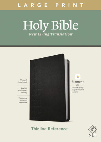 NLT Large Print Thinline Reference Bible, Filament Enabled Edition (Black)