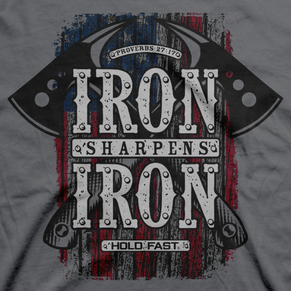 HOLD FAST Mens T-Shirt Iron Sharpens Iron